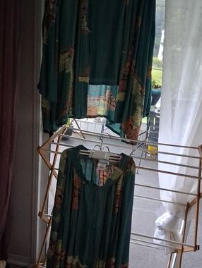 Teal Green Patterned Women's Dress - Unknown Brand